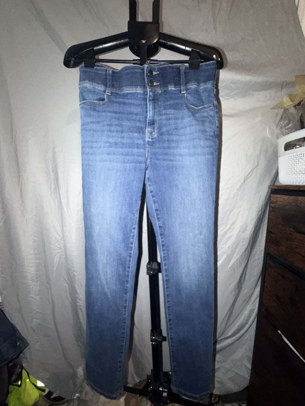 Nine West Straight Jeans Size 14 Blue High Rise Denim Pants